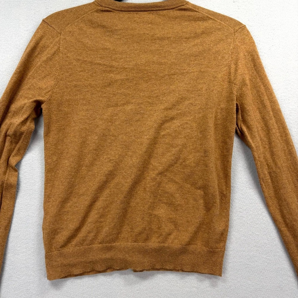 J.Crew Cardigan Sweater Womens Small Brown Tight Knit Cotton Button Front Casual - Picture 4 of 10